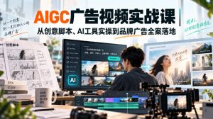 AIGC广告视频实战课｜从创意脚本、AI工具实操到品牌广告全案落地-第一资源库