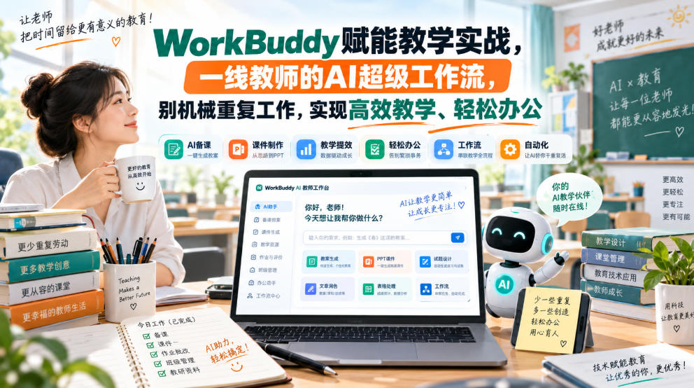 WorkBuddy赋能教学实战，一线教师的AI超级工作流，别机械重复工作，实现高效教学、轻松办公-第一资源库