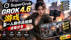Grok 4.6也能做游戏？第一人称作战视频实测｜玩法详细讲解-第一资源库