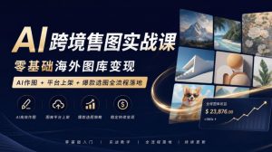 AI跨境售图实战课，零基础海外图库变现，AI作图+平台上架+爆款选图全流程落地-第一资源库