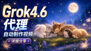 Grok 4.6代理自动制作视频!从提示词到成片全流程详细分享|AI Agent实操分享-第一资源库