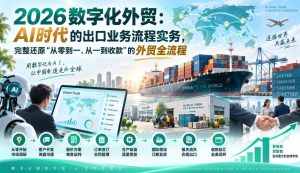 2026数字化外贸:AI时代的出口业务流程实务,完整还原”从零到一、从一到收款”的外贸全流程-第一资源库