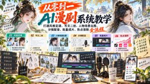 从零到一AI漫剧系统教学,打通风格定调、写文二创、人物场景出图、分镜配音、批量成片、热点涨粉全流程-第一资源库