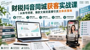 财税抖音同城获客实战课|从账号搭建、爆款文案到直播引流全体系落地-第一资源库