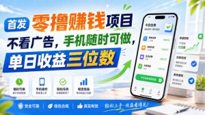 首发零撸賺钱项目,不看广告,手机随时可做,单日收益三位数【揭秘】-第一资源库