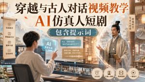 穿越与古人对话视频教学,AI仿真人短剧,包含提示词-第一资源库