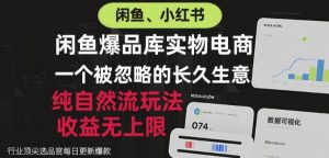 闲鱼小红书实物电商,纯自然流玩法,一个被忽略的长久生意,收益无上限【揭秘】-第一资源库