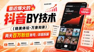最近爆火的抖音搬运技术（晓美体坛-万象知录），两天百万粉丝账号，详细拆解-第一资源库