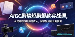 AIGC剧情短剧爆款实战课，从选题剧本到高清成片，解锁短剧副业新赛道（更新0906）-第一资源库