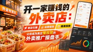 开一家賺钱的外卖店：新店引爆·运营提效·精准投放，让你成为真正懂投放的外卖推广操盘手-第一资源库