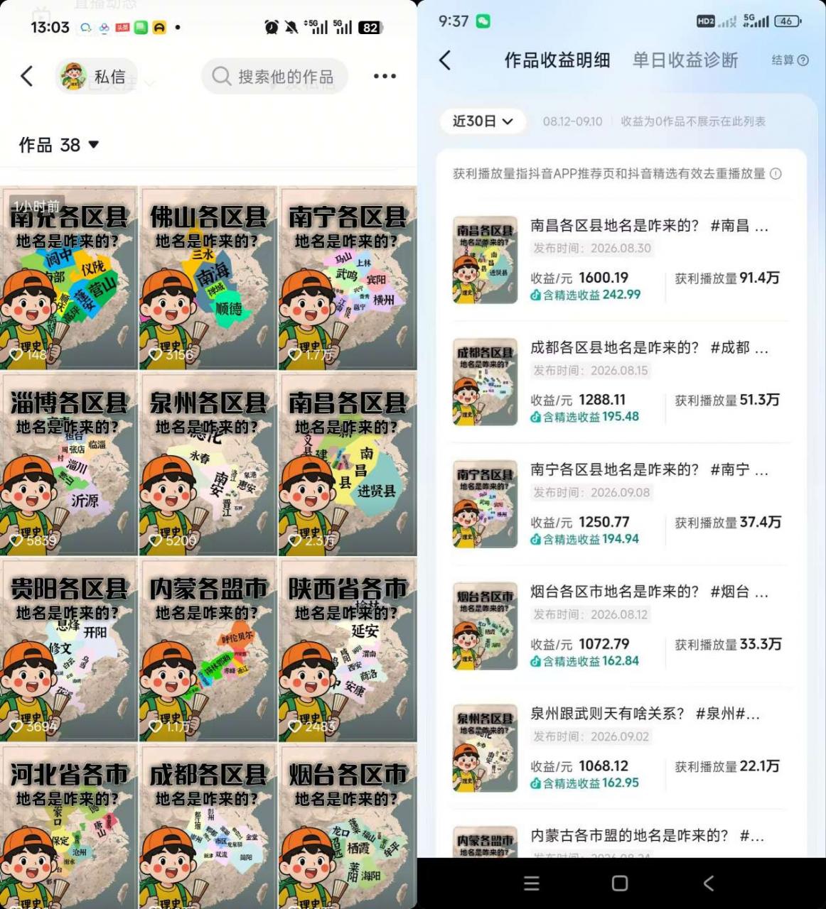 抖音3.2W粉博主理史游记AI历史游记短视频教学,热门赛道条条爆赞,单条独家精选收益1k+