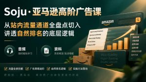 亚马逊高阶广告课，从站内流量通道全盘点切入，讲透自然排名的底层逻辑（直播+音频+资料）-第一资源库