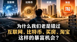 某社群付费文章：为什么我们老是错过互联网、比特币、买房、淘宝这样的暴富机会？-第一资源库