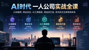 AI时代一人公司实战全课｜认知破局、商业定位、AI工具赋能、现金流打造、资本跃迁五维落地体系-第一资源库
