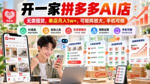 开一家拼多多AI店，无需囤货，单店月入1w+，可矩阵放大，手机可做【揭秘】-第一资源库