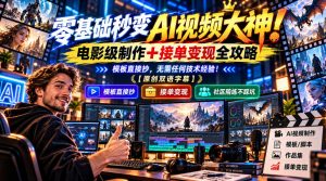 零基础秒变AI视频大神！电影级制作+接单变现全攻略，模板直接抄，无需任何技术经验！【原创双语字幕】-第一资源库