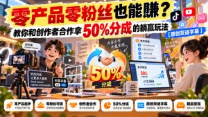 【无水印】零产品零粉丝也能賺?教你和创作者合作拿50%分成的躺赢玩法【原创双语字幕】-第一资源库