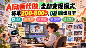 AI动画代做,全新变现模式,每单200-800+,0基础也能干【揭秘】-第一资源库