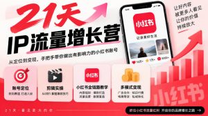 21天IP流量增长营,小红书全链路教学,账号定位剪辑实操,多模式变现系统课-第一资源库