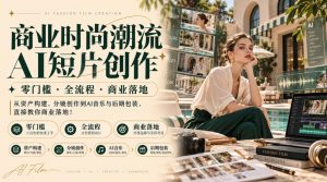 商业时尚潮流AI短片创作|零门槛・全流程・商业落地,从资产构建、分镜创作到AI音乐与后期包装,直接教你商业落地!-第一资源库
