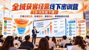 全域获客经营线下密训营(8-9月线下课),打通全域引流、私域留存、高效转化、数据复盘全流程-第一资源库