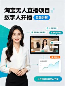 淘宝无人直播项目｜数字人直播带货AI解决方案，24小时无人值守开播，数字人自动讲解商品卖点，轻松赚取佣金【揭秘】-第一资源库