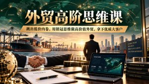 外贸高阶思维课,跳出低价内卷,用销冠思维做高价值外贸,拿下优质大客户-第一资源库