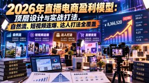 2026年直播电商盈利模型：顶层设计与实战打法，自然流、短视频连爆、达人打法全覆盖-第一资源库