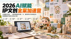 2026AI赋能ip文创全案加速营，AI赋能IP创作，一套流程搞定形象、VI、素材库与文创商业化，搭建整套IP视觉与商业方案-第一资源库