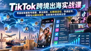 TikTok跨境出海实战课：零基础掌握账号搭建、算法规则、AI精准定位、快速起号、剪辑与AI脚本创作，玩转海外短视频运营-第一资源库
