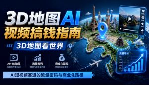 3D地图AI视频搞钱指南,3D地图看世界,AI短视频赛道的流量密码与商业化路径【文档】-第一资源库