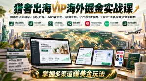 猎者出海VIP海外掘金实战课：涵盖独立站、SEO站群、AI变现、联盟营销、Pinterest引流、Fiverr接单与海外流量套利，掌握多渠道賺美金玩法-第一资源库