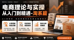 电商理论与实操从入门到精通-淘系篇，从零搭建淘宝店铺，吃透淘系底层规则，稳步出单做爆款-第一资源库