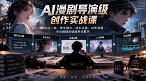 AI漫剧导演级创作实战课｜提示词工程、镜头语言、动态分镜、AI生视频、专业剪辑全链路系统教学-第一资源库