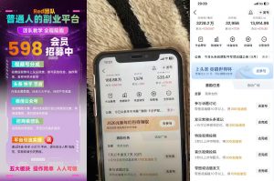 收费598的Red团队普通人副业陪跑，视频号、公众号、头条、百度、快手多平台矩阵变现，新手小白也能月入1W-第一资源库