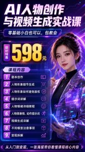 抖音5W粉丝博主的AI真人日系女孩制作教学，AI人物创作与视频生成实战课，新手也能快速起号涨粉变现（更新1002）-第一资源库