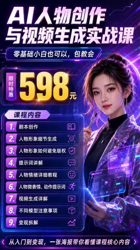 抖音5W粉丝博主的AI真人日系女孩制作教学，AI人物创作与视频生成实战课，新手也能快速起号涨粉变现（更新1002）-第一资源库